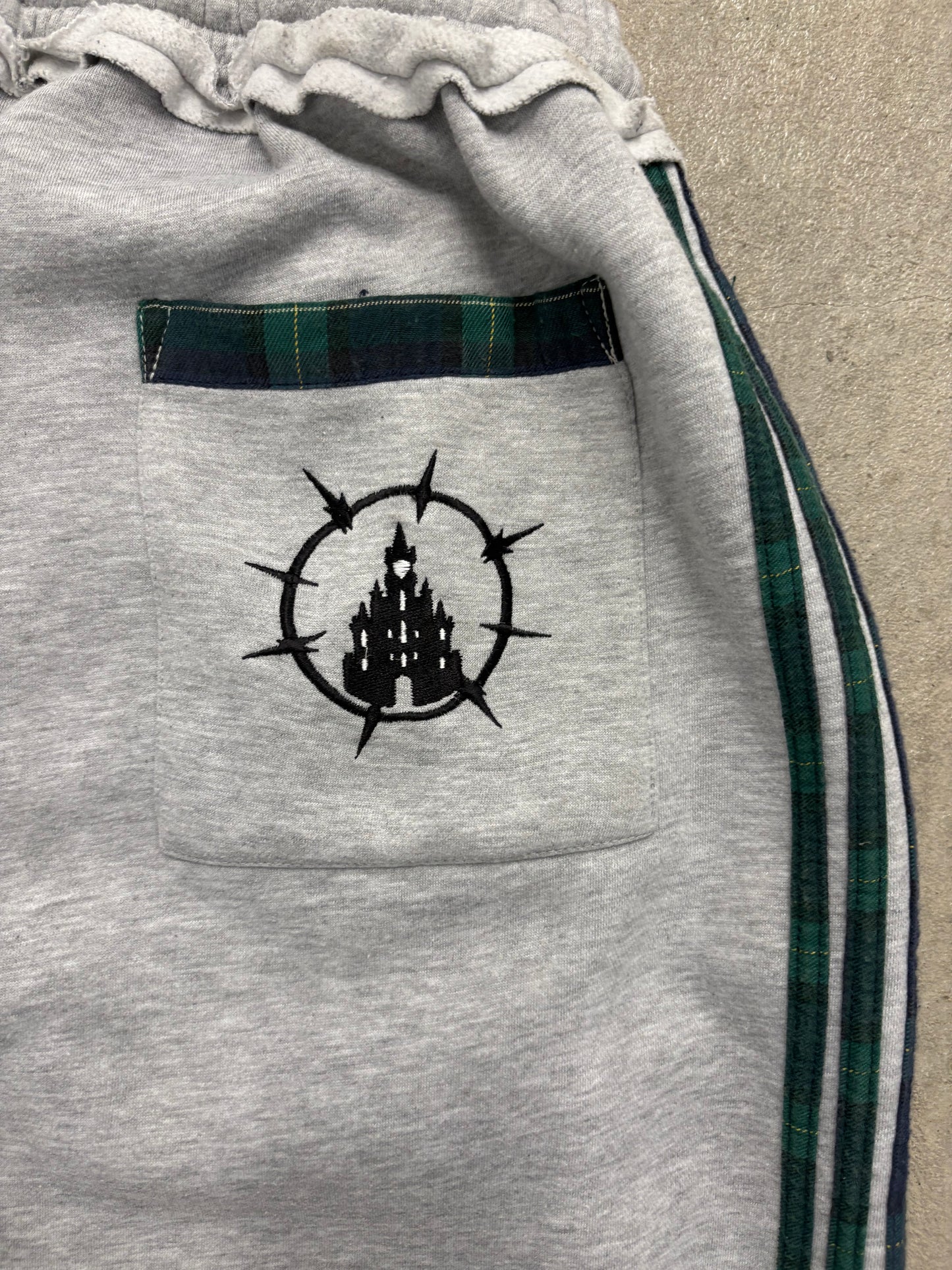 PINE GREEN PLAID SWEATPANTS